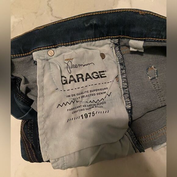 GARAGE Denim Shorts Retro High Waist rolled hem blue premium size 01 - Picture 8 of 10